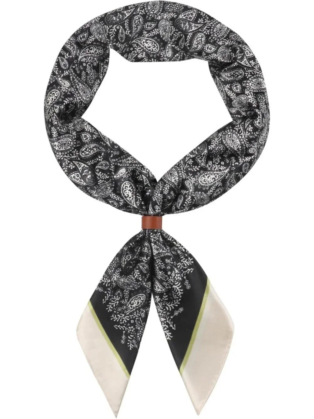 Men's Black Gold 35 Inch Wild Rag Neckerchief Silk Western Bandana Neck Scarf